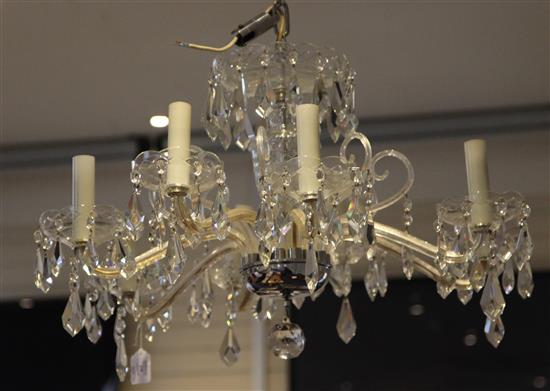 George III style cut glass eight branch chandelier(-)